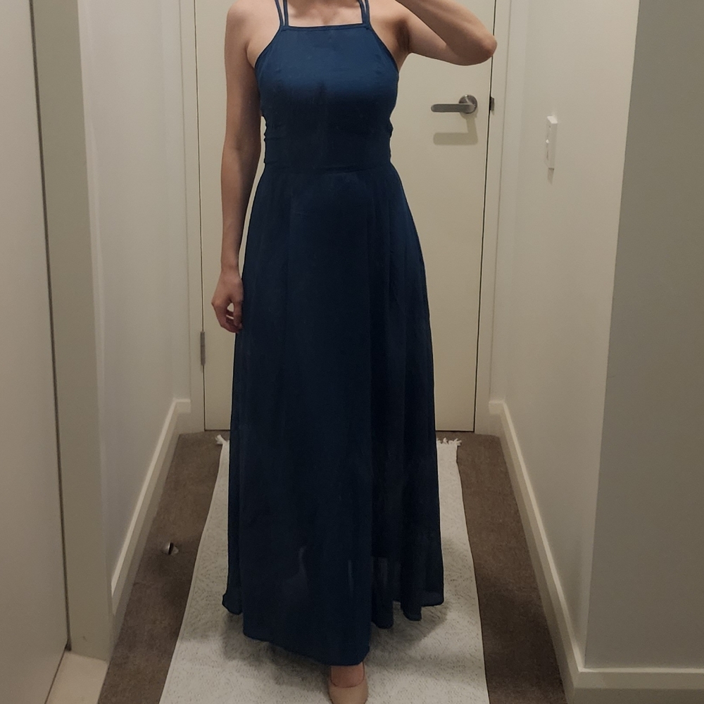 Emerald green summer evening dress - Picture 3 of 4